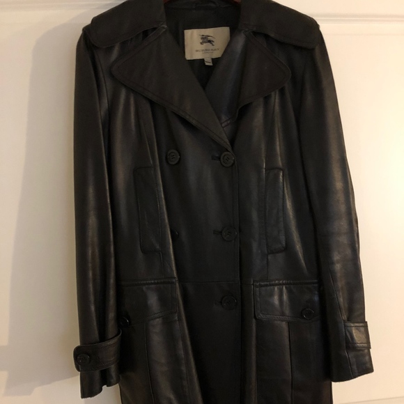 Burberry London Black Leather Coat